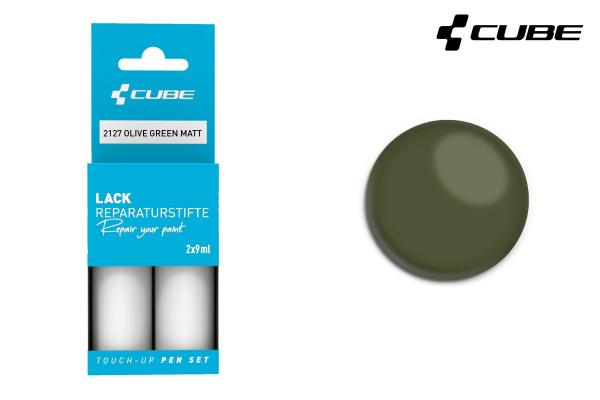 CUBE Lackstift Set OLIVE GREEN matt 2127