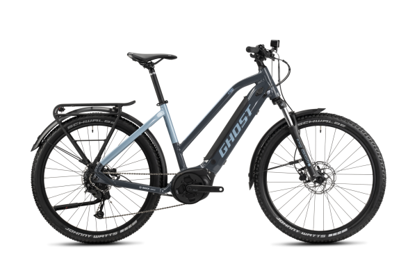 GHOST E-TERU ESSENTIAL EQ MID dark grey/metallic light blue - glossy S